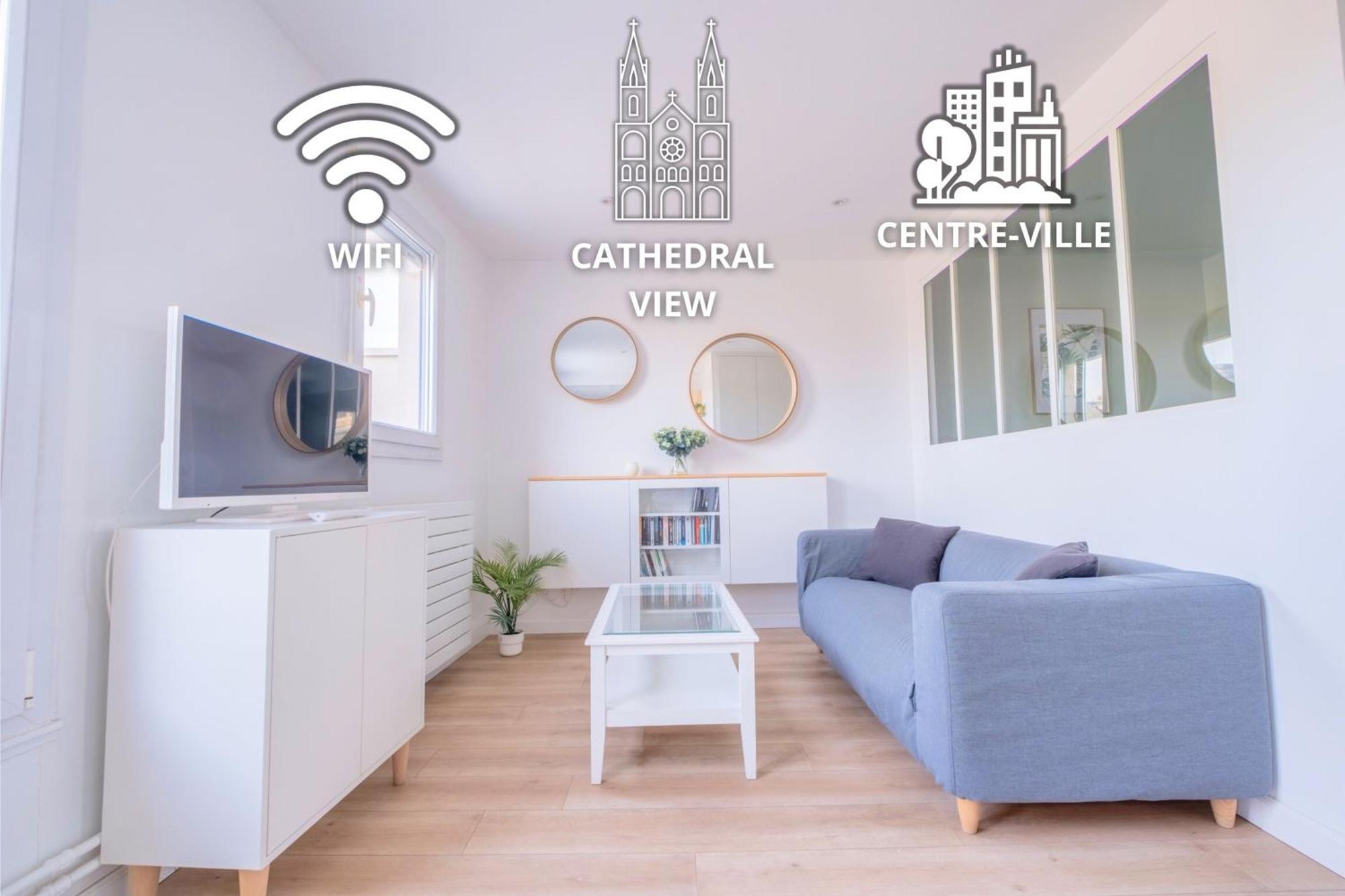 Le Clovis - Cathedrale Apartment Реймс Екстериор снимка
